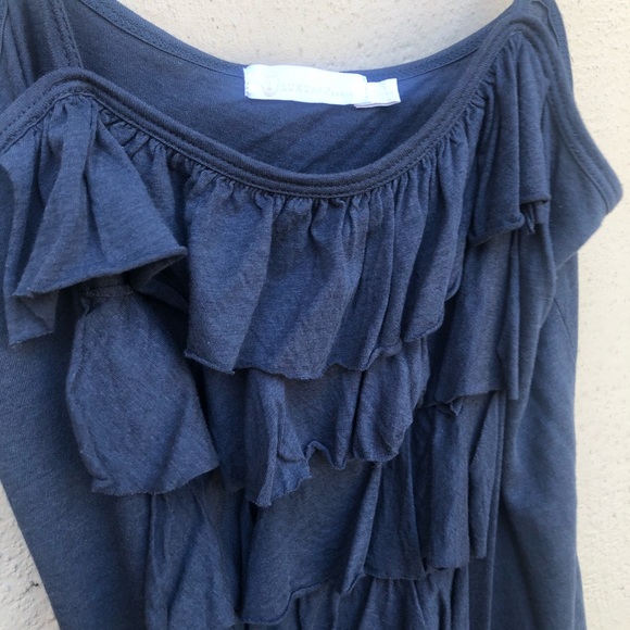 Navy Ruffled Tank Top - Picture 2 of 3